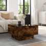 Mesa de centro y LED madera ingeniería roble ahumado 50x50x30cm de , Mesas de centro - Ref: Foro24-847508, Precio: 102,44 €, ...