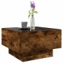 Mesa de centro y LED madera ingeniería roble ahumado 50x50x30cm de , Mesas de centro - Ref: Foro24-847508, Precio: 102,44 €, ...