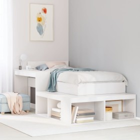 Mueble con escritorio madera maciza pino blanco 232x122x75 cm de , Mesitas de noche - Ref: Foro24-855751, Precio: 209,61 €, D...
