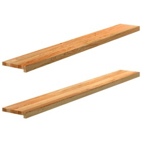 Alféizares de ventana 2 uds madera maciza roble marrón claro