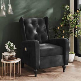Sillón de masaje reclinable de terciopelo negro de , Sillones de masaje eléctricos - Ref: Foro24-329358, Precio: 283,67 €, De...