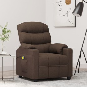 Sillón de masaje eléctrico tela marrón oscuro de , Sillones de masaje eléctricos - Ref: Foro24-348087, Precio: 204,72 €