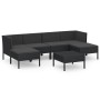7-piece garden furniture set with black synthetic rattan cushions by vidaXL, Garden sets - Ref: Foro24-3094537, Price: 520,13...