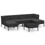 7-piece garden furniture set with black synthetic rattan cushions by vidaXL, Garden sets - Ref: Foro24-3094537, Price: 511,60...