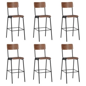 Taburetes de cocina 6 unidades madera contrachapada y acero de , Taburetes de cocina - Ref: Foro24-3054563, Precio: 710,68 €