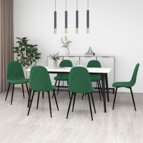 Sillas de comedor 6 unidades terciopelo verde oscuro de , Sillas de comedor - Ref: Foro24-3082883, Precio: 309,54 €