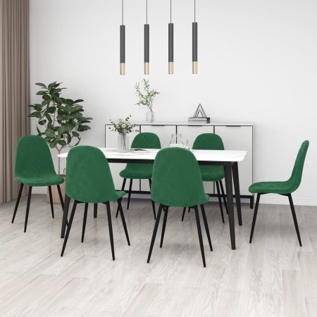 Sillas de comedor 6 unidades terciopelo verde oscuro de , Sillas de comedor - Ref: Foro24-3082883, Precio: 309,54 €
