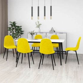 Sillas de comedor 6 uds terciopelo amarillo mostaza de , Sillas de comedor - Ref: Foro24-3082888, Precio: 310,44 €, Descuento: %