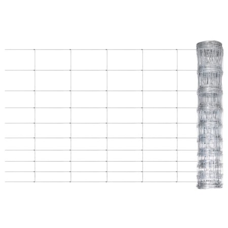 Valla de jardín de acero galvanizado plateado 50x1 m de , Paneles de vallas - Ref: Foro24-149484, Precio: 80,28 €, Descuento: %