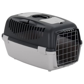 Transportín de mascotas PP gris y negro 61x40x38 cm de , Transportines y cajas para mascotas - Ref: Foro24-171798, Precio: 63...