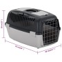 Transportín de mascotas PP gris y negro 61x40x38 cm de , Transportines y cajas para mascotas - Ref: Foro24-171798, Precio: 63...