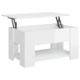 Mesa de centro madera de ingeniería blanco brillo 79x49x41 cm de , Mesas de centro - Ref: Foro24-809716, Precio: 98,89 €, Des...