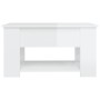 Mesa de centro madera de ingeniería blanco brillo 79x49x41 cm de , Mesas de centro - Ref: Foro24-809716, Precio: 98,89 €, Des...