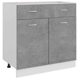 Armario bajo cajón madera ingeniería gris hormigón 80x46x81,5cm de , Armarios de cocina - Ref: Foro24-801240, Precio: 177,86 ...