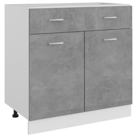Armario bajo cajón madera ingeniería gris hormigón 80x46x81,5cm de , Armarios de cocina - Ref: Foro24-801240, Precio: 177,86 ...