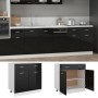 Armario inferior con cajón de cocina “Lyon” negro brillo de , Armarios de cocina - Ref: Foro24-801242, Precio: 117,76 €, Desc...