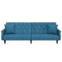 Sofá cama con reposabrazos terciopelo azul de , Sofás - Ref: Foro24-351943, Precio: 308,55 €