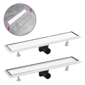 Desagüe de ducha con cubierta 2 en 1 acero inoxidable 63x14 cm de , Desagües - Ref: Foro24-146007, Precio: 56,39 €, Descuento: %
