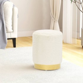 Hocker redondo blanco peluche de , Taburetes y sillas plegables - Ref: Foro24-340248, Precio: 48,90 €, Descuento: %