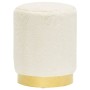 Hocker redondo blanco peluche de , Taburetes y sillas plegables - Ref: Foro24-340248, Precio: 48,90 €, Descuento: %