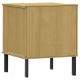 Mesita de noche patas de metal madera maciza pino marrón OSLO de , Mesitas de noche - Ref: Foro24-350970, Precio: 57,41 €, De...