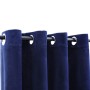 Cortinas opacas anillas 2 pzas terciopelo azul oscuro 140x245cm de , Cortinas y visillos - Ref: Foro24-134530, Precio: 50,20 ...