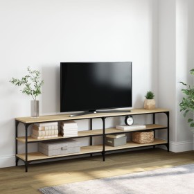Mueble TV metal y madera contrachapada roble Sonoma 180x30x50cm de , Muebles TV - Ref: Foro24-826755, Precio: 84,70 €