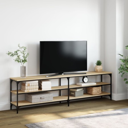 Mueble TV metal y madera contrachapada roble Sonoma 180x30x50cm de , Muebles TV - Ref: Foro24-826755, Precio: 84,70 €