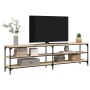 Mueble TV metal y madera contrachapada roble Sonoma 180x30x50cm de , Muebles TV - Ref: Foro24-826755, Precio: 84,70 €