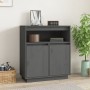 Aparador de madera maciza de pino gris 70x34x80 cm de , Aparadores - Ref: Foro24-814386, Precio: 77,92 €, Descuento: %