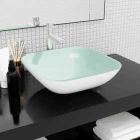 Lavabo de vidrio blanco 42x42x14 cm de , Lavabos - Ref: Foro24-345254, Precio: 41,19 €, Descuento: %