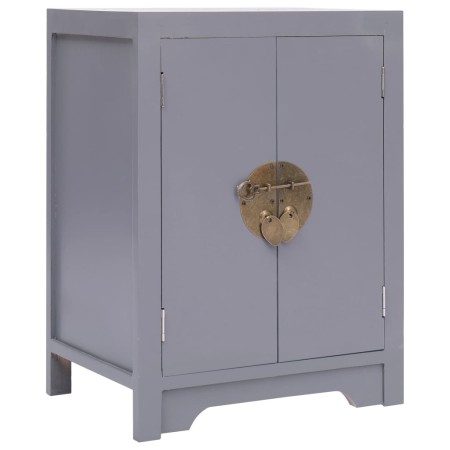Mesita de noche madera de Paulownia gris 38x28x52 cm de , Mesitas de noche - Ref: Foro24-284072, Precio: 83,18 €, Descuento: %