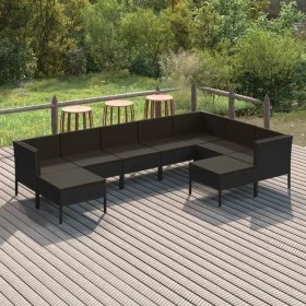 9-piece garden furniture set and black synthetic rattan cushions by vidaXL, Garden sets - Ref: Foro24-3094433, Price: 873,77 ...