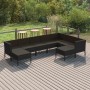 9-teiliges Gartenmöbel-Set und schwarze synthetische Rattankissen von vidaXL, Gartensets - Ref: Foro24-3094433, Preis: 888,73...
