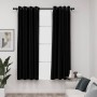 Cortina opaca con ojales look lino 2 pzas antracita 140x175 cm de , Cortinas y visillos - Ref: Foro24-321160, Precio: 37,35 €...