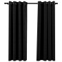 Cortina opaca con ojales look lino 2 pzas antracita 140x175 cm de , Cortinas y visillos - Ref: Foro24-321160, Precio: 37,35 €...