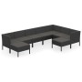 9-teiliges Gartenmöbel-Set und schwarze synthetische Rattankissen von vidaXL, Gartensets - Ref: Foro24-3094433, Preis: 888,73...