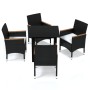 5-piece garden furniture set with black synthetic rattan cushions by vidaXL, Garden sets - Ref: Foro24-3094998, Price: 337,86...