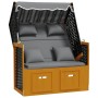 Silla Strandkorb cojines ratán sintético madera negro antracita de , Tumbonas - Ref: Foro24-318667, Precio: 292,93 €, Descuen...