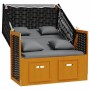 Silla Strandkorb cojines ratán sintético madera negro antracita de , Tumbonas - Ref: Foro24-318667, Precio: 292,93 €, Descuen...