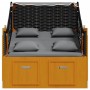 Silla Strandkorb cojines ratán sintético madera negro antracita de , Tumbonas - Ref: Foro24-318667, Precio: 292,93 €, Descuen...
