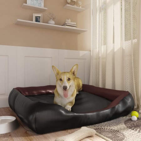 Cama para perros de cuero sintético negro y marrón 105x80x25 cm | Foro24.es | Tu tienda online para hogar, jardín y más Foro24.es