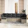 Conjunto de sofá de jardín 7 pcs Gris claro Poliratán