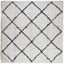 Alfombra de pelo largo moderna crema y negro 240x240 cm de , Alfombras - Ref: Foro24-375372, Precio: 111,68 €, Descuento: %