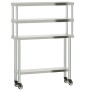 Mesa de trabajo para cocina con estante acero inox 110x30x150cm