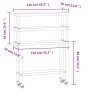 Mesa de trabajo para cocina con estante acero inox 110x30x150cm