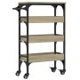 Carrito de cocina madera de ingeniería roble Sonoma 53x20x76 cm de , Carros de cocina y comedor - Ref: Foro24-842352, Precio:...