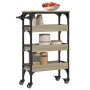 Carrito de cocina madera de ingeniería roble Sonoma 53x20x76 cm de , Carros de cocina y comedor - Ref: Foro24-842352, Precio:...