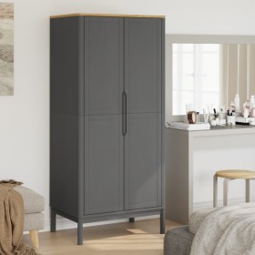 Armario FLORO madera maciza de pino gris 77x53x171 cm de , Armarios roperos - Ref: Foro24-374007, Precio: 254,86 €, Descuento: %