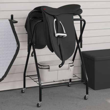 Soporte de montura plegable de pie independiente hierro negro de , Accesorios para sillas de montar - Ref: Foro24-172442, Pre...